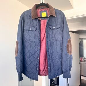 Navy Quilted Jacket w/ Patchwork Detail, Like New Condition- S